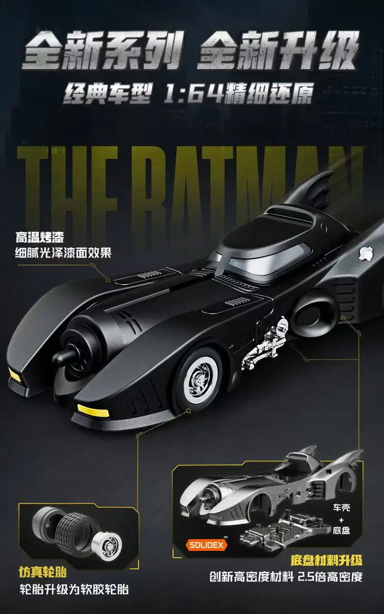 Neue BLOKEES Batmobile Blind Box DCBatman E02 The Dark Knight 1:64 Maßstab Auto DIY Montagemodell Spielzeug Film-Thema Sammlerstück Geschenk – Detail 21