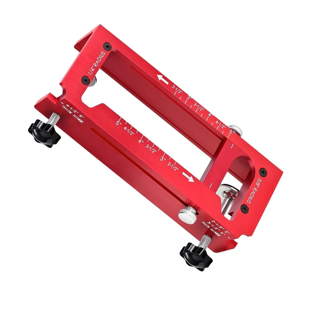 Aluminum Alloy Door Hinge Jig 1/4in Radius 5/8in Radius Mortise Jig Square Corner Types 2.5in-5in Length Router Template Kit