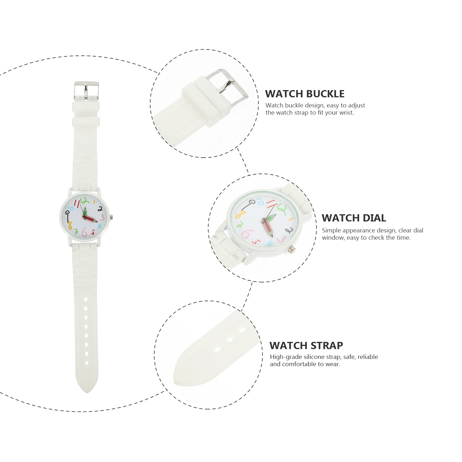

High Grade Children Watches Silicone Straps Button Wrist nament Adjustable for Kids Easy Time Management Student Watch