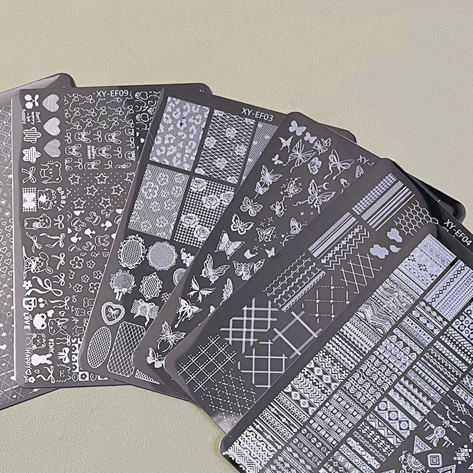 Manicure Template Steel Plate Durable Prints with Clear Textures Design for Mother Wives Girlfriends Daughters