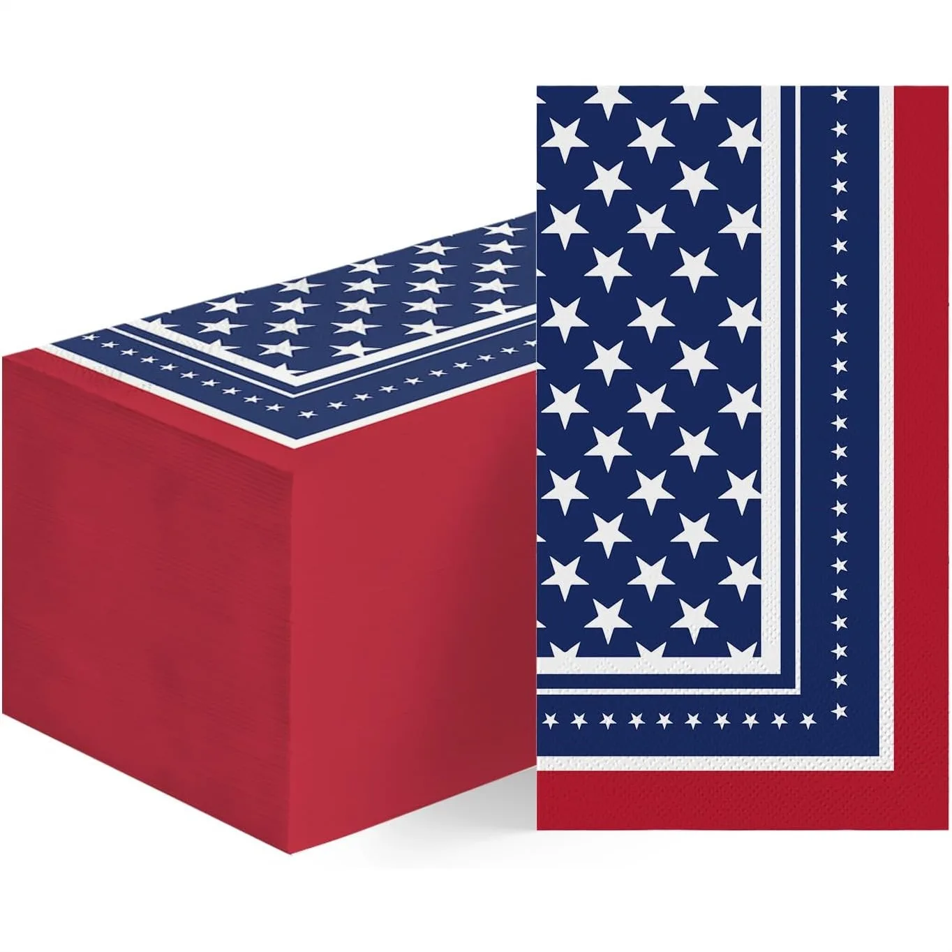 

100 Pcs Patriotic American Flag Paper Guest Napkins Disposable Hand Towel for 4th of July Party Dinner