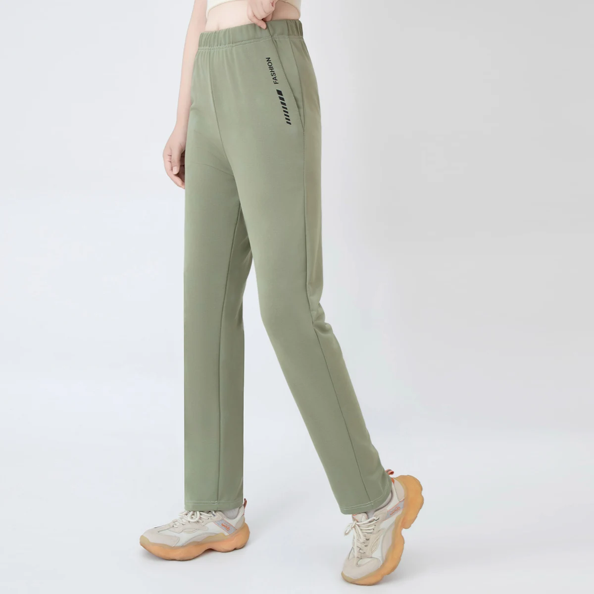 Herbst Neu 7-Farben Lässige Vielseitige Damenhose Bequeme Sportliche Hose mit Taschen Jogginghose für Teenager Gerade Hose – Detail 7
