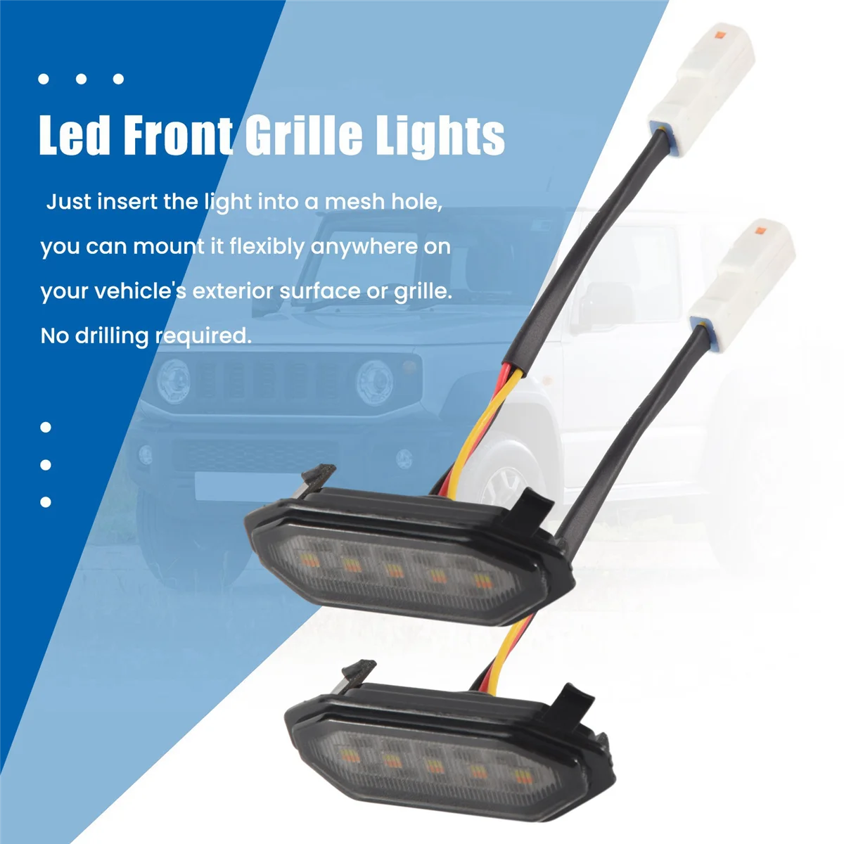 

Прочные светодиодные фонари на передней решетке, белый янтарный свет, внешние лампы на решетке