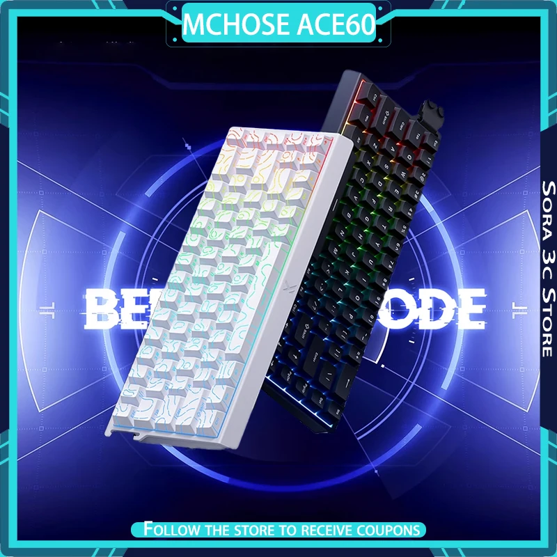 MCHOSE ACE60 Pro Magnetic Axis Mechanical Keyboard Esports Grade Chip Hall Sensor Customized Gaming Keyboard Laptop Accessories