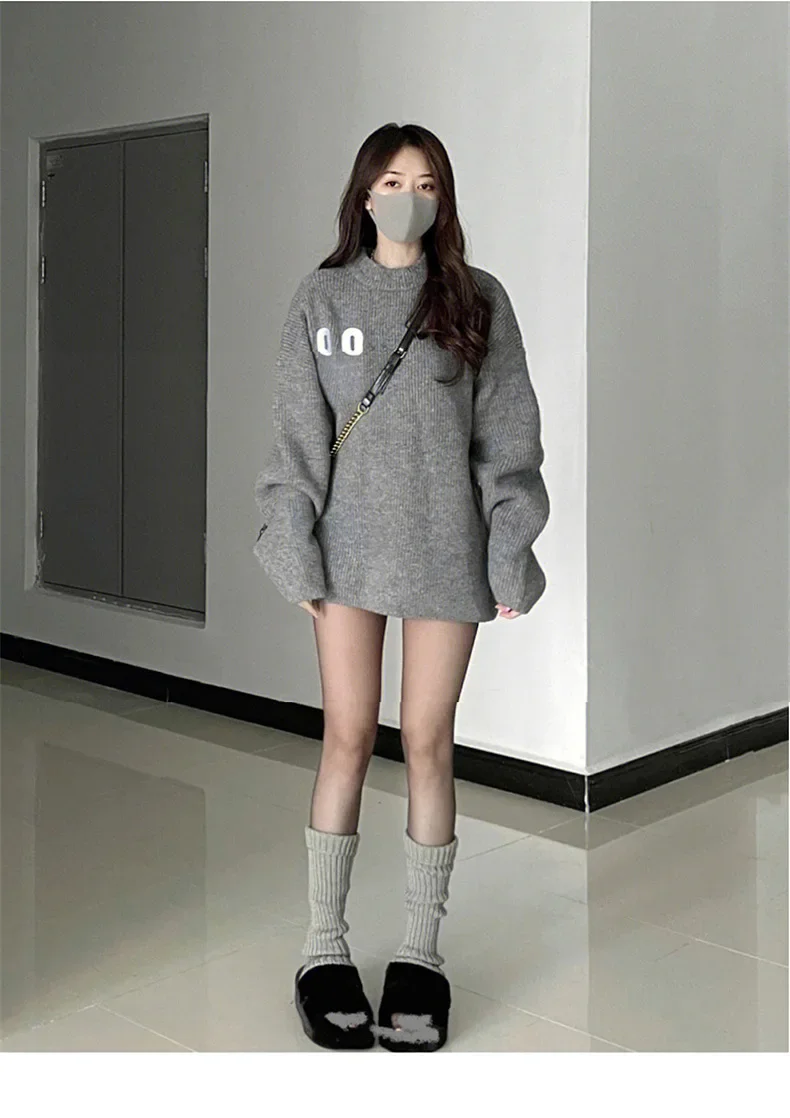 Loose Knit Sweater For Women In Autumn and Winter, Paired With 2024 New Winter Clothing, High-End And Thick Top