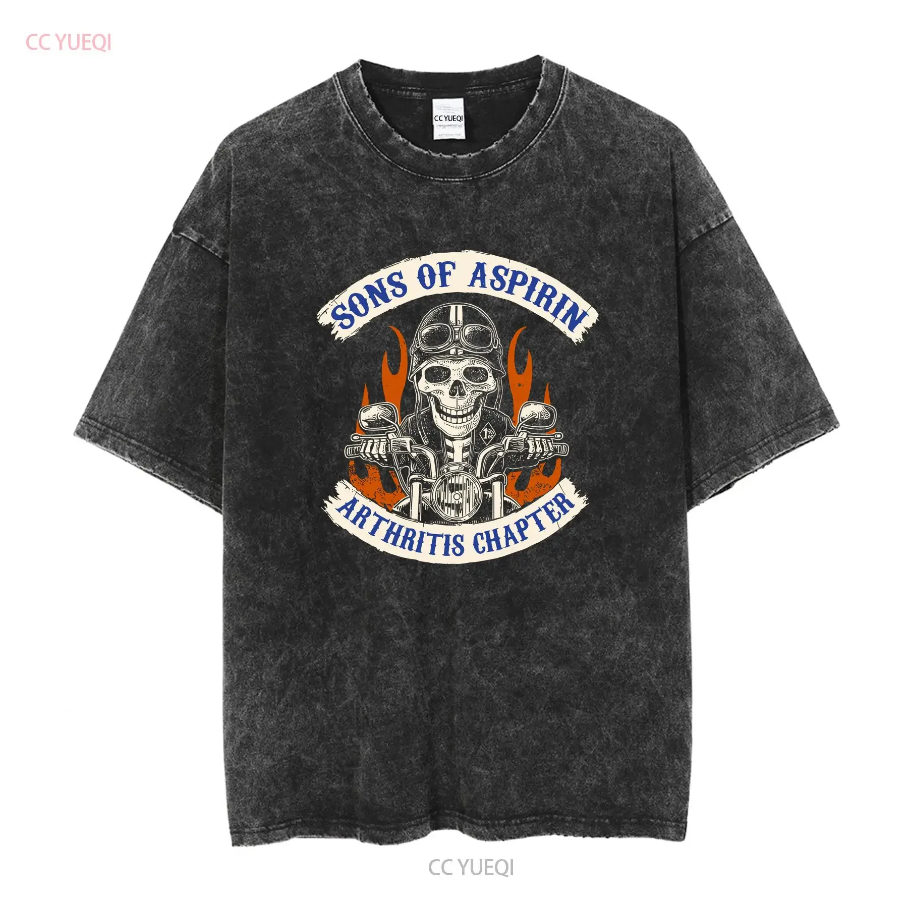 Sons Of Aspirin Arthritis Chapter For Funny Biker T Shirt vintage Washed Casual graphic homme fashion Comfortable