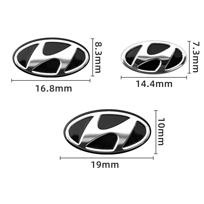 14 مللي متر 16 مللي متر 19 مللي متر الألومنيوم معدن سيارة مفتاح شعار ملصقات لشركة هيونداي جينيسيس I10 I20 I30 I40 IX20 IX35 كونا جيتز فيلوستر توكسون #2