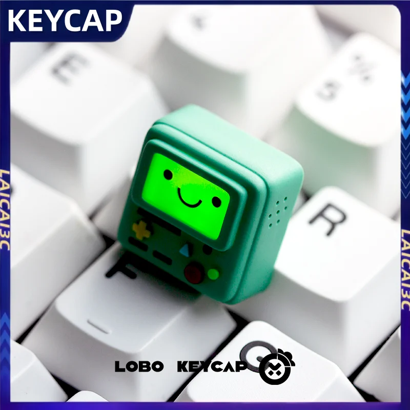 

Cute Adventure Time BMO Theme Keycaps Cherry Profile Cross Axis Resin ESC Anime Cartoon Mechanical Keyboard game Accessorie gift