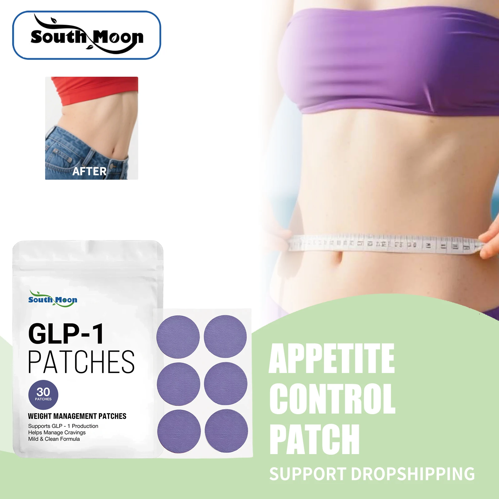 GLP-1 Weight Management Patches Reduce Sugar Intake Lower Blood Glucose Levels Control Appetite Suppressant Fat Reducing Sticker