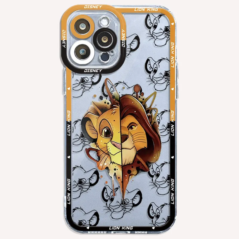 Case for Apple iPhone 11 12 Mini 8 XR 15 Plus 7 6s 14 Pro X XS SE 13 Pro Max Cartoon Disney The Lion King Simba Cover