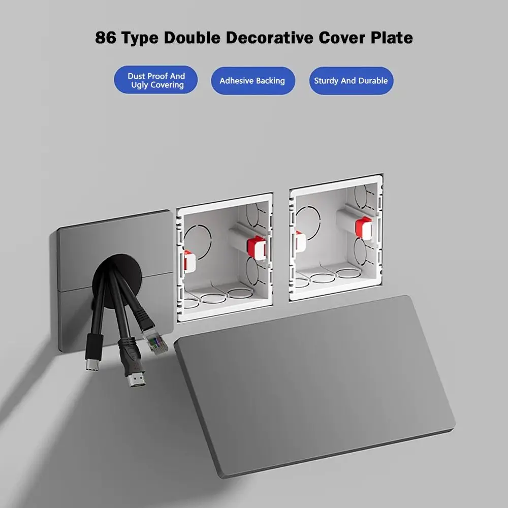 Home Decoration 86 Type Wall Hole Cover Self-adhesive White Panel Decor Cover Wall Blank Panel Home Improvement - Detail 1