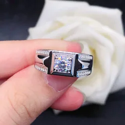 Boutique PT950 Platinum Men's Ring Moissanite Ring 0.5 Carat Corner Diamond Ring Platinum Ring 520 Boyfriend Gift