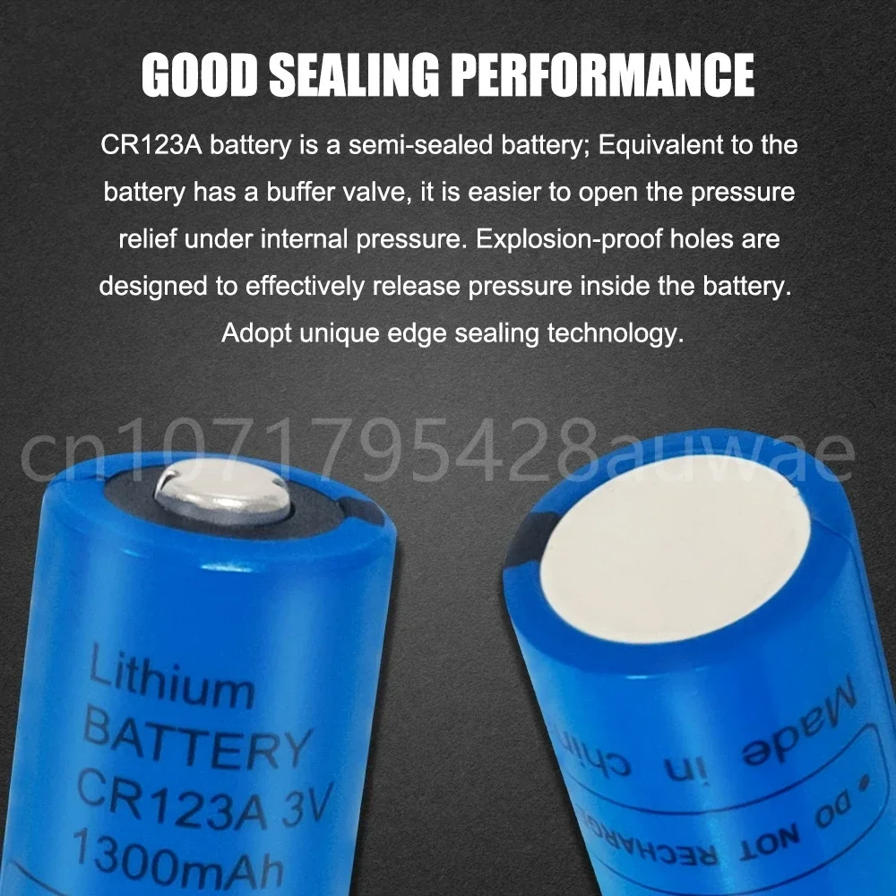 Batería de litio CR123A de 3V con enchufe, 8 Uds., adecuada para cámaras de película, cámaras de inodoro inteligentes, sensores de urinario, Detector de humo