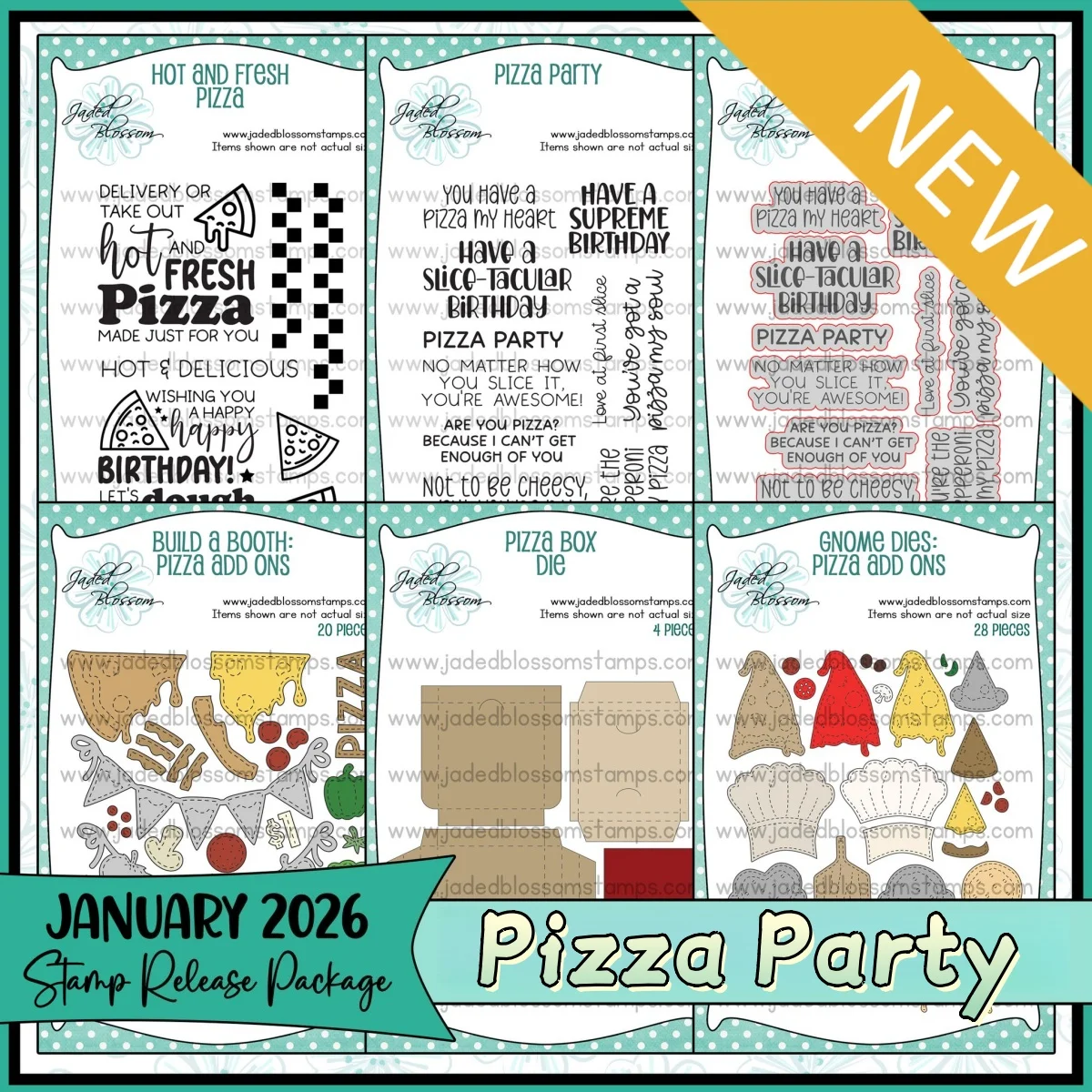 

Pizza PartyMetal Cutting Dies Clear Stamps Layering Stencil for DIY Greeting Card Making Scrapbooking Craft Paper Decoration ﻿