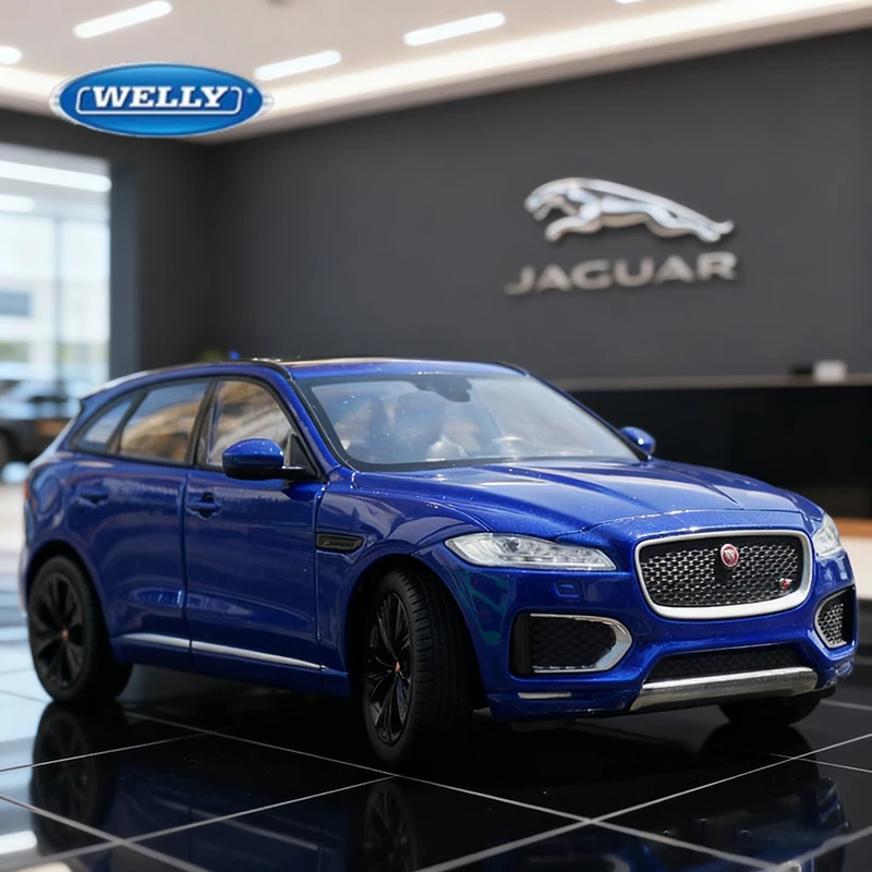 

WELLY 1:24 JAGUAR F-Pace SUV, легкосплавный автомобиль, литье под давлением и игрушечный транспорт, модель автомобиля, миниатюрная масштабная модель автомобиля для детей