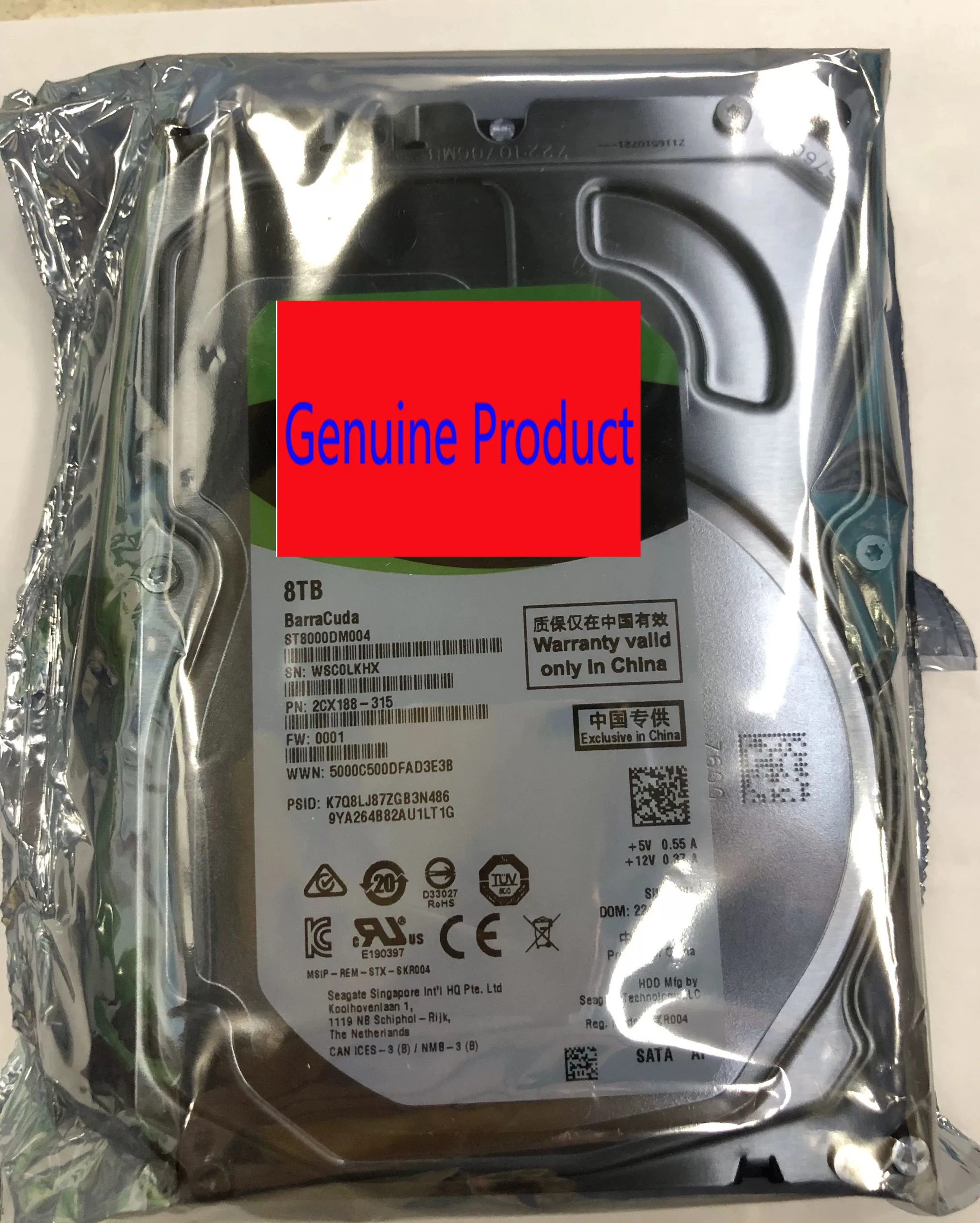 

NEW 8TB 3.5 inch Hard Drive ST8000DM004 Barracuda 64MB Cache SATA 6GB PS4