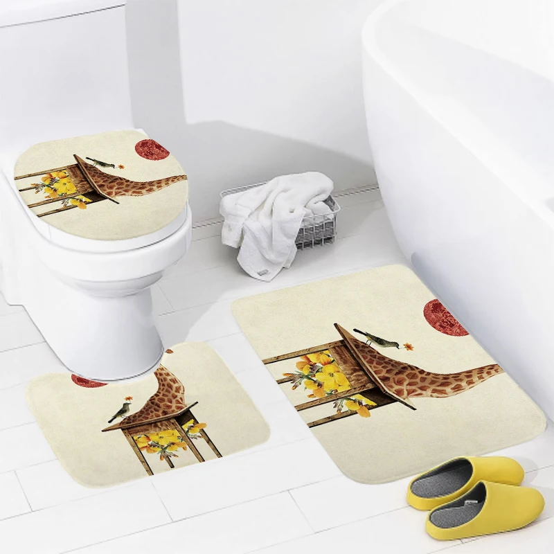 Floor Mats for Home Bathroom, Estilo animal, Tapete de banho, Acessórios modernos, Tapete Anime, Tapete de vaso sanitário, Tapete antiderrapante para banheira, aaaa