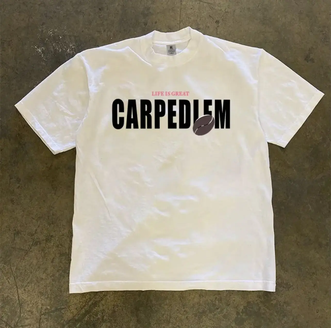 

Men's T-shirt Pure cotton Fun coffee bean print graphic T-shirt Harajuku y2k casual O-neck short sleeve unisex