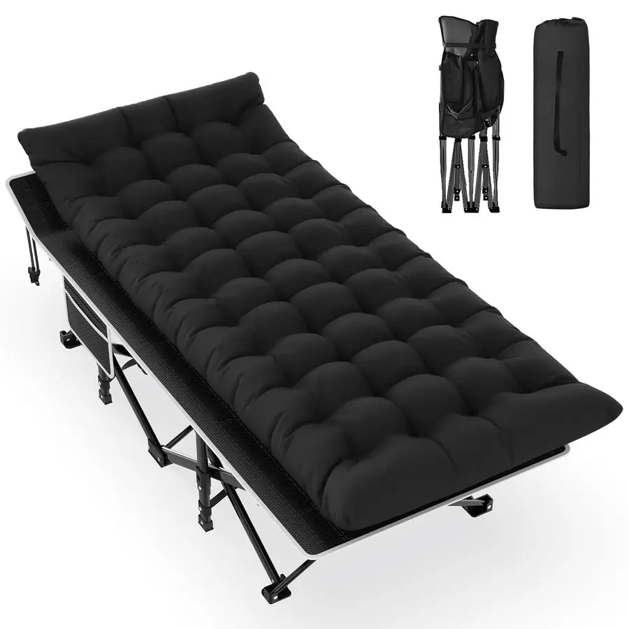 

Camping Cot, Folding Camping Cots for Adults, Portable Sleeping Cot with Carry Bag, 1200D Double Layer Oxford, Camp Cot Bed for