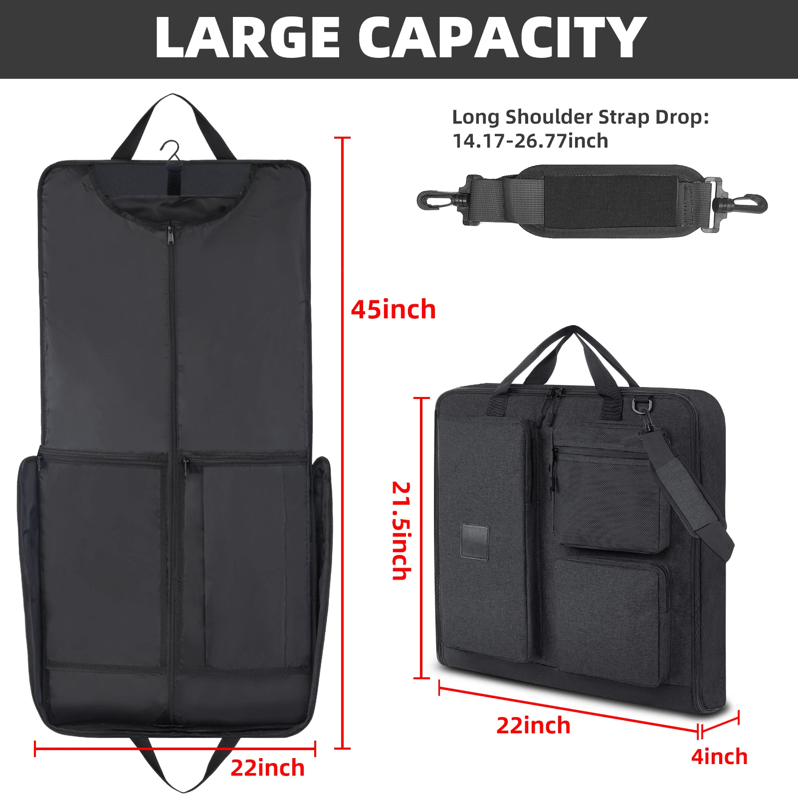 Zaino da viaggio grande da 22 pollici KINGSLONG zaino per Laptop con capacità espandibile per scuola sportiva da uomo impermeabile