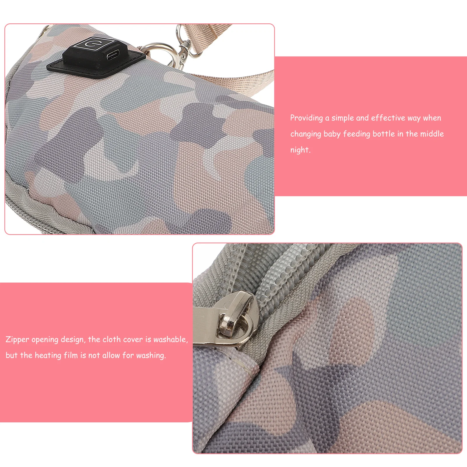 

1 Set Milk Thermal Bag Usb Charging Insulated Warmer For Night Feeding Car Travel 5V 3 Temperature Modes Bottle Heating Pouch