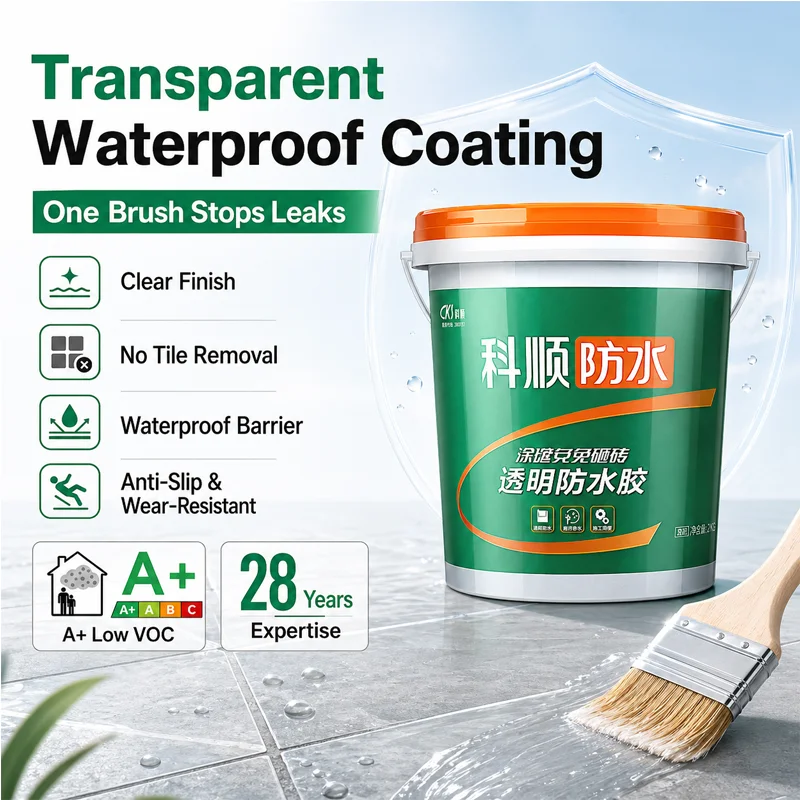 Exterior wall tiles, transparent waterproof adhesive, bathroom, no smashing tiles, crack blocking waterproof coating, polyurea