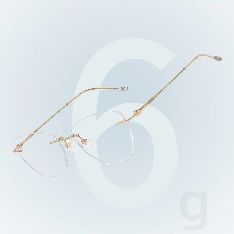 

DIEDIESEE Ultra Light Frameless Glasses Frame Multi Sided Pure Titanium Myopia Hyperopia Optical Prescription Glasses Frame 6019