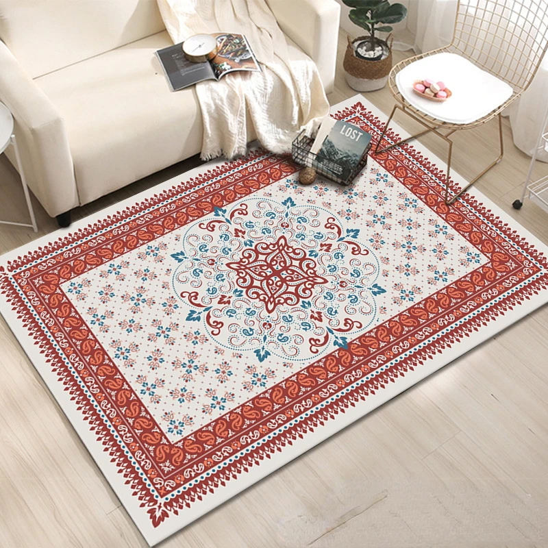 Retro Ethnic Style Living Room Decoration Carpet Light Luxury Hotel Homestay Carpets Outdoor Tent Rug Home Cloakroom Soft Rugs