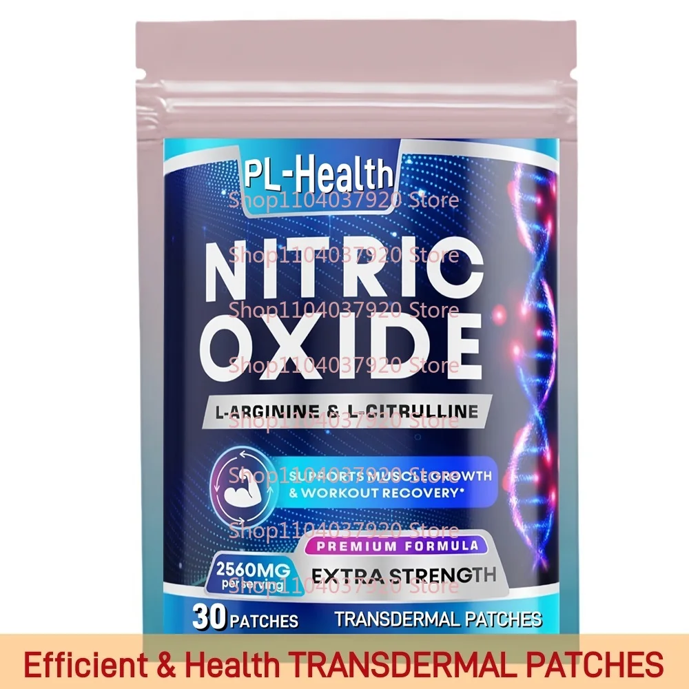 30 Patches Nitric Oxide Transdermal Patches L Arginine Muscle Support Nitric Booster for Energy & Strength