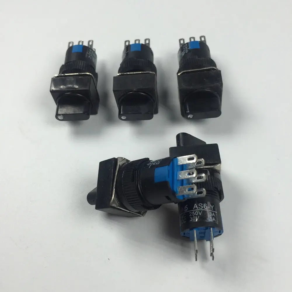 5 uds tipo cuadrado 6 pines 3 archivos interruptor giratorio LA16-22X/3