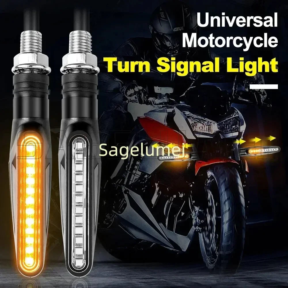 12V Universal 5/12LED E24 Motorcycle Turn Signals Flowing Turn Signal Light Turn Signal Indicator Amber Light Blinker LED Module
