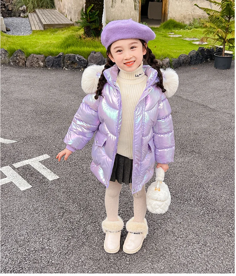 2-10 Jahre Winter-Mädchenjacke mit süßen Flügeln, warmem Pelzkragen, Prinzessinnenmantel mit Kapuze, Reißverschluss-Parka, Schneeanzug, winddichte Oberbekleidung – Detail 11