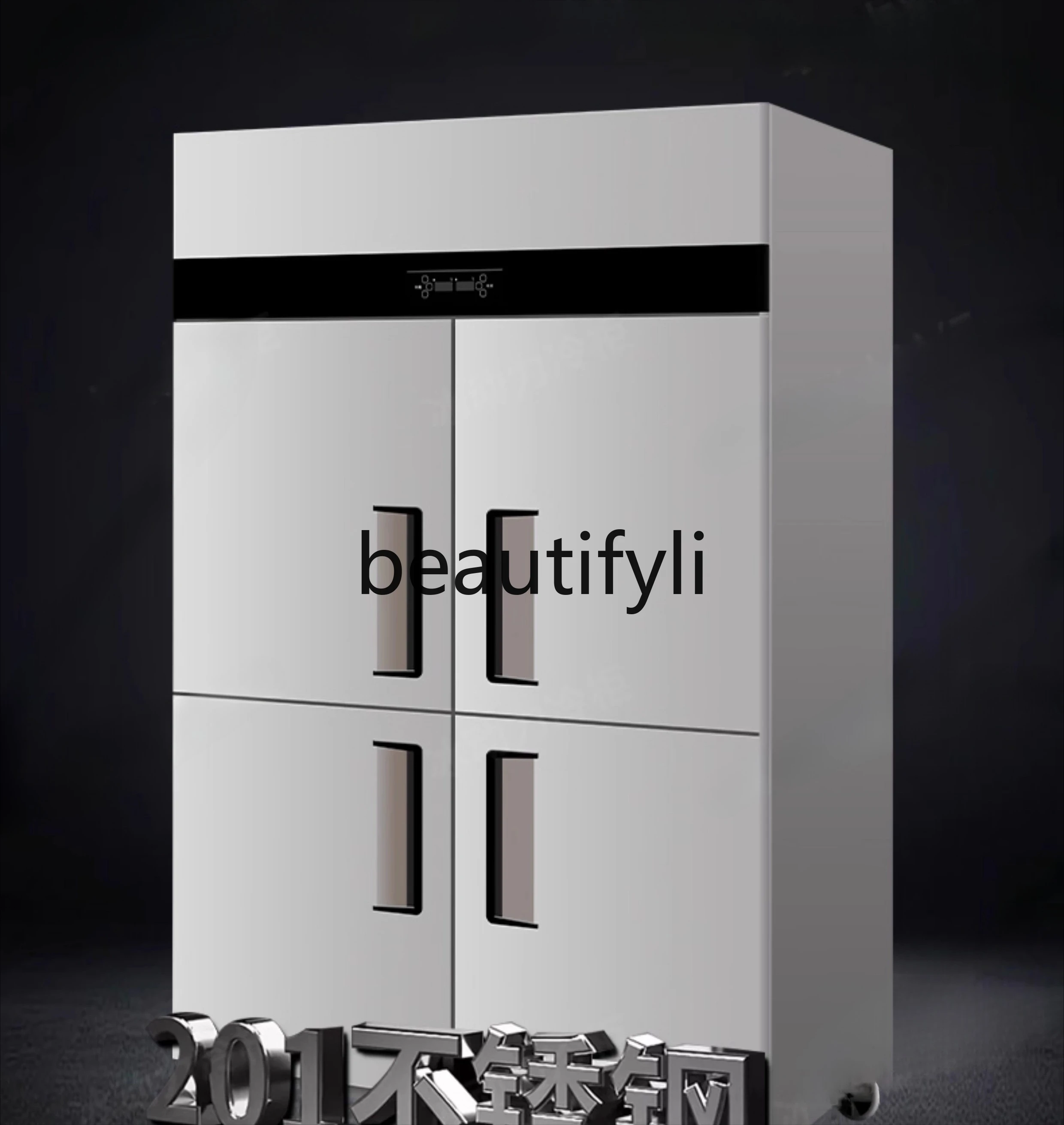 Frigorifero commerciale a quattro porte di grande capacità, congelatore da cucina, congelatore verticale a doppia temperatura a 4 porte