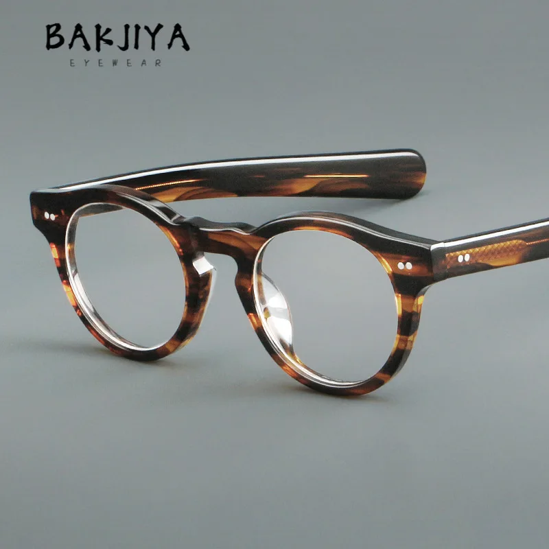 

Acetate Glasses Frame Vintage Round Optical Computer Prescription Eyeglasses Frame Men and Women Fashion Retro Eyeglasses Gafas