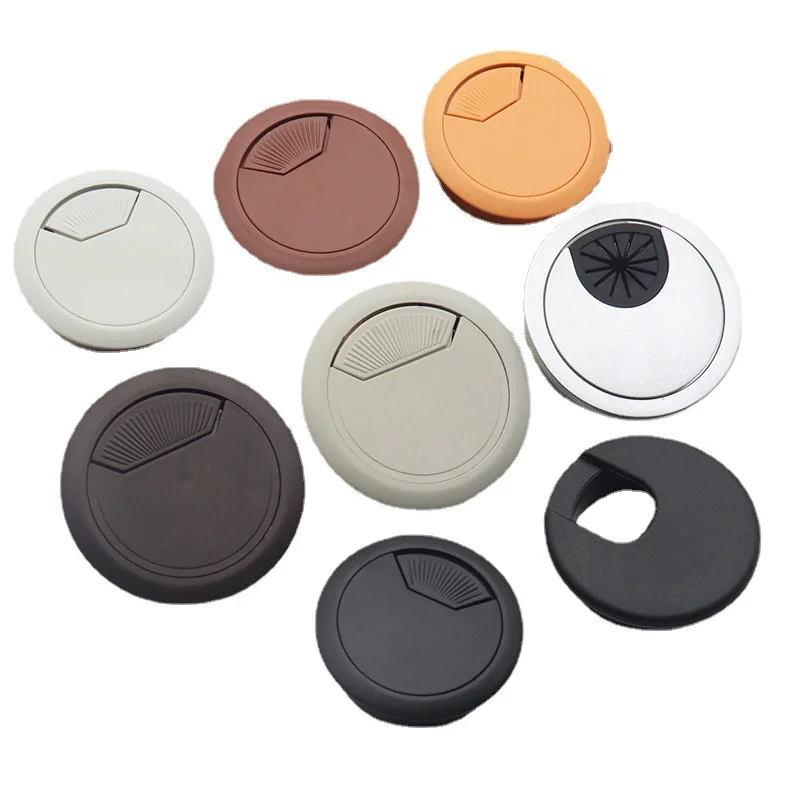 35mm-80mm Desk Cord Grommet Line Outlet Port Wire Hole Cover Threading Box Cover Cable Passing Box Office Table Cable Organizer