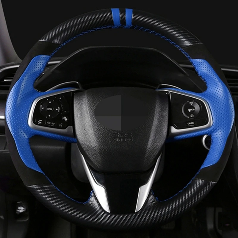 Custom DIY Car Steering Wheel Cover 100% Fit For Honda Civic 10th Gen 2016 2017 2018 Auto Interior Accessories Steering Wrap