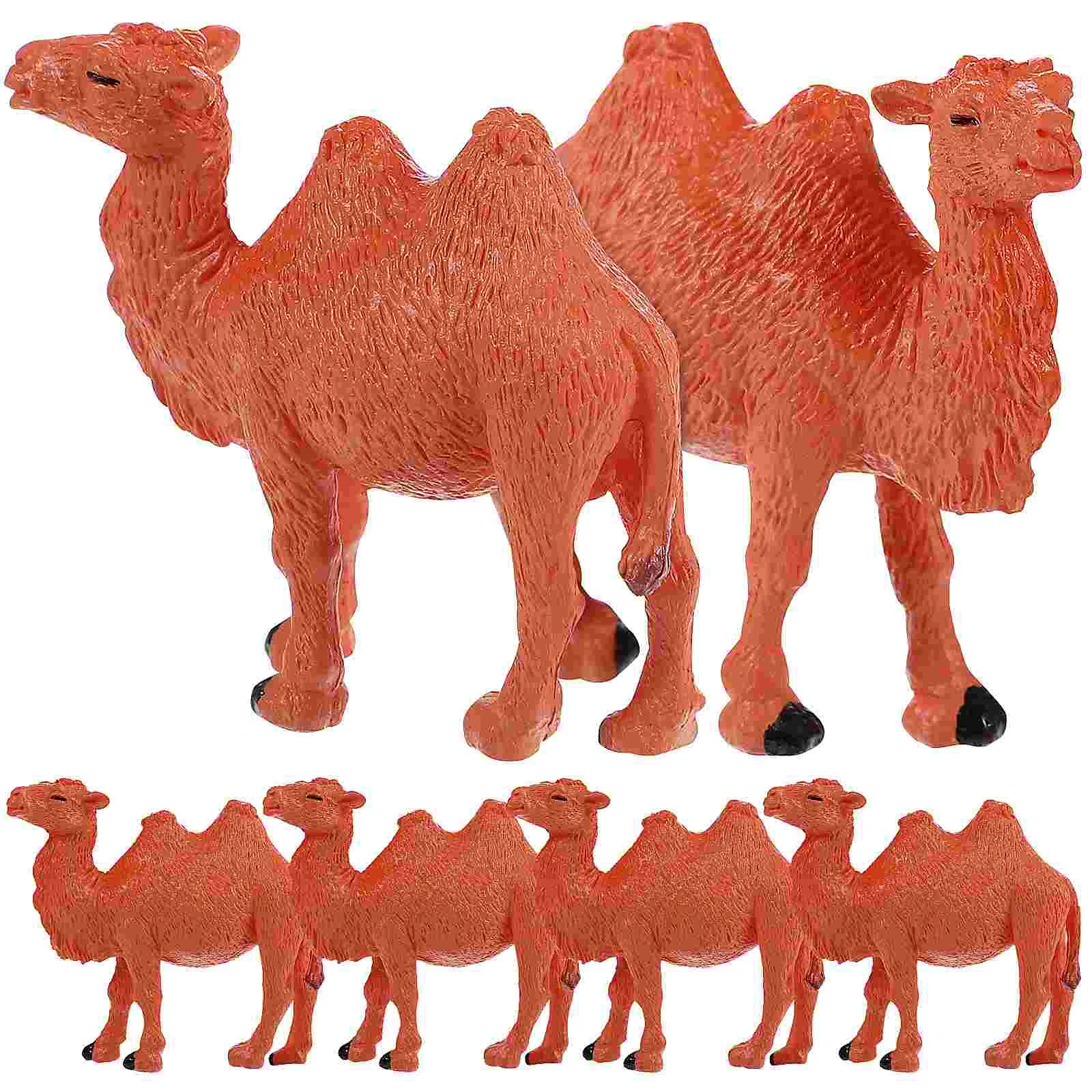 6 pezzi mini simulazione cammello piccoli modelli decori animali in PVC cammelli figurine giocattoli ornamenti