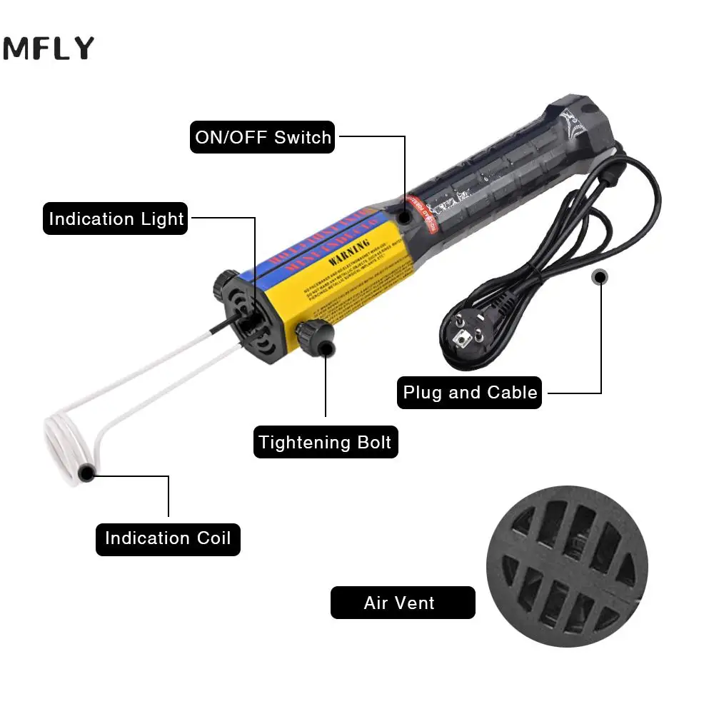 1000W Magnetic Induction Heater Kit Flameless Heating Technology With 8 Coils And Aluminum Alloy Box For Heating Nuts and Gears