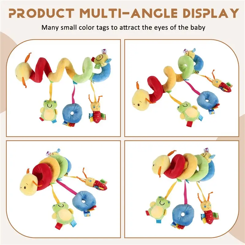 B24C-Cute Activity Spiral Crib Stroller مقعد السيارة للسفر معلق خشخيشات الأطفال #3