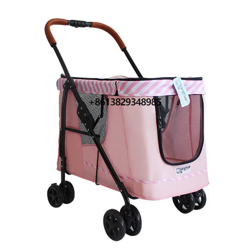 Hot Selling luxury 4 wheels pet stroller lightweight foldable pet trolley  pet buggy