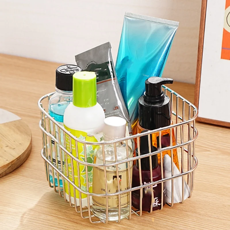 304 Stainless Steel Wire Mesh Fruit Basket Colander, 2.5L Countertop Storage Organizer for Fruits, Vegetables, Snacks Retail