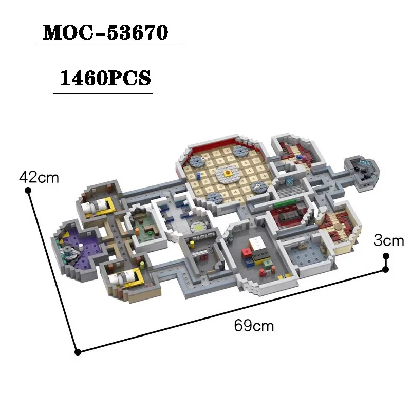 

Building Block MOC-53670 Small Particle Miniature Spaceship Scene Model 1460PCS Adult and Children's Birthday Christmas Toy Gift