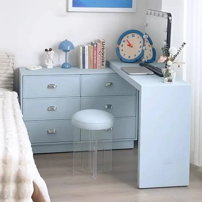 

Wooden Compact Vanity Desk Shelves Essentials Modern Drawers Dressing Table Makeup Room Stuff Coiffeuse De Chambre Furnitures
