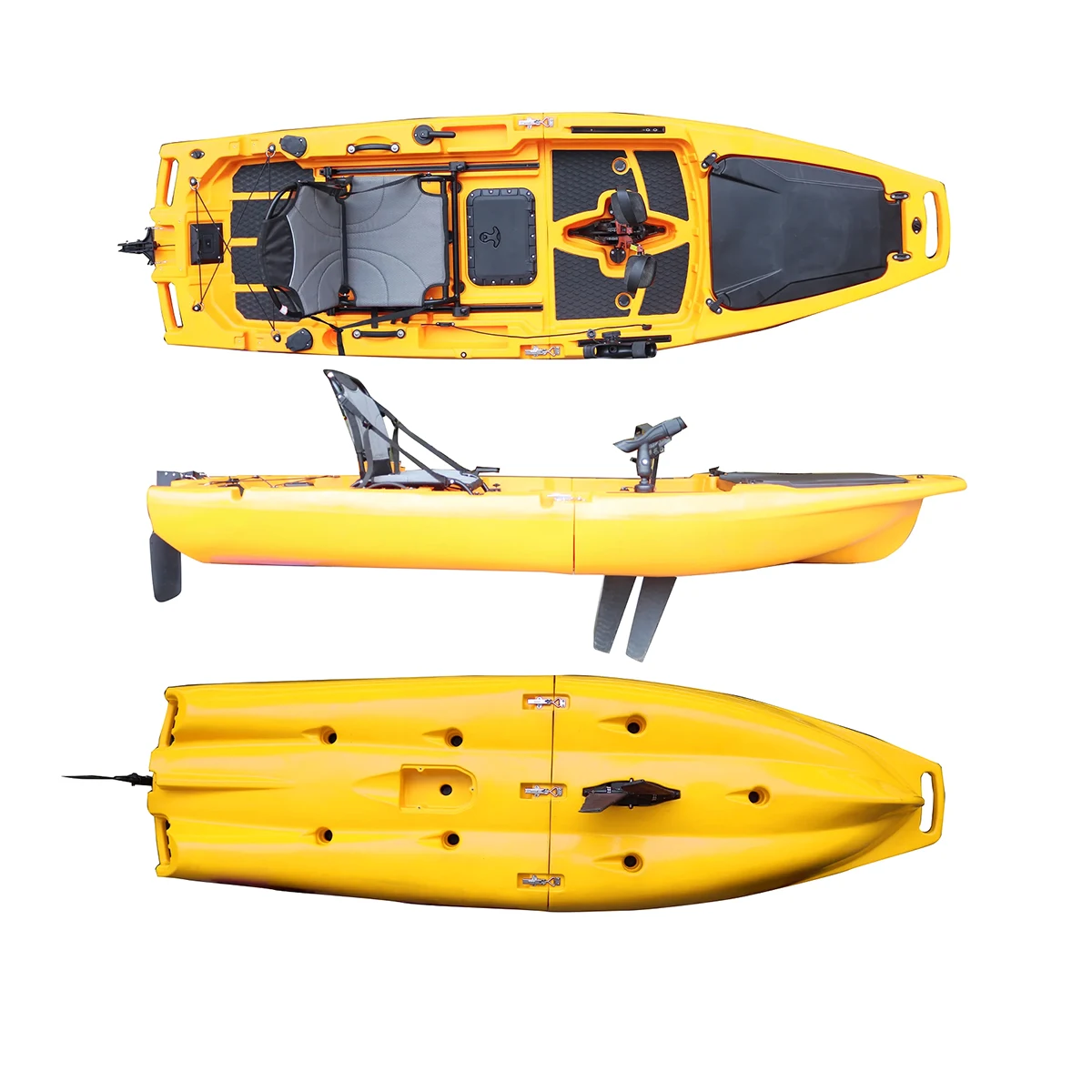 

Vicking 9ft Single Person Modular Fishing Kayak Two Section Pedal Drive Kayak Easy to Disassemble and Splice