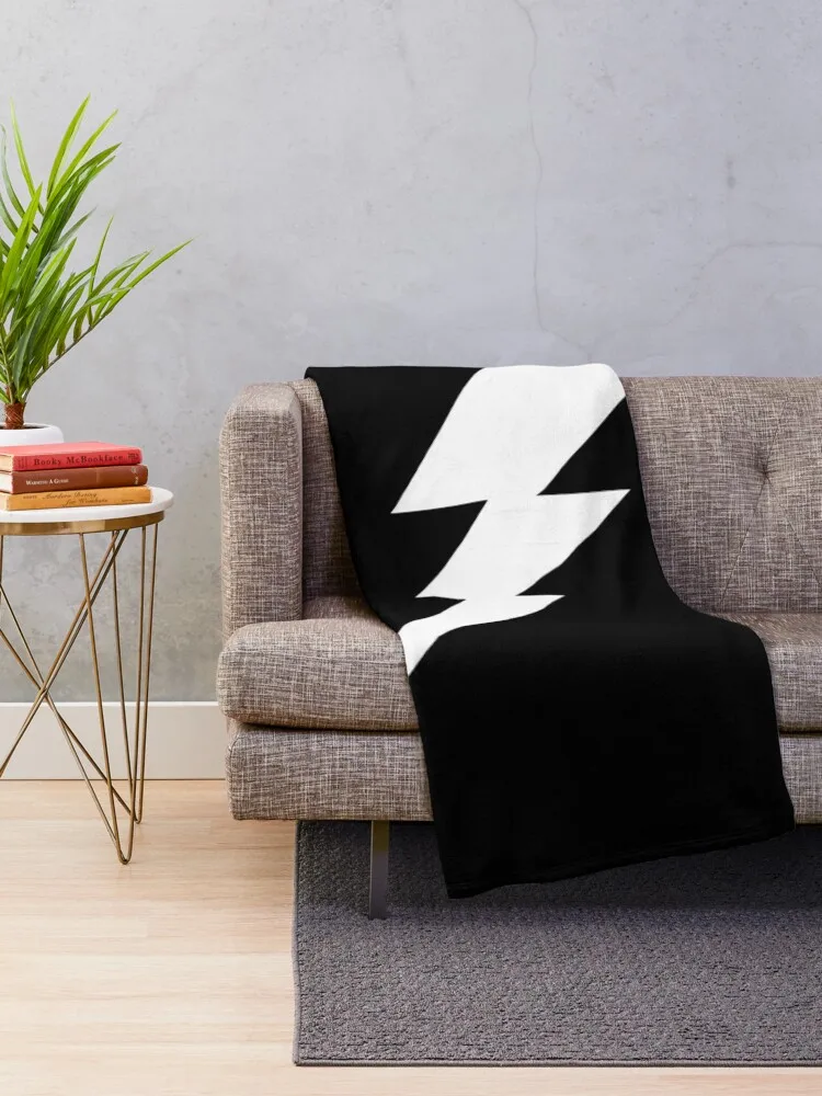 Black And White Geometric Shape Lightning Bolt Throw Blanket cosplay anime For Sofa Thin Hairys Blankets