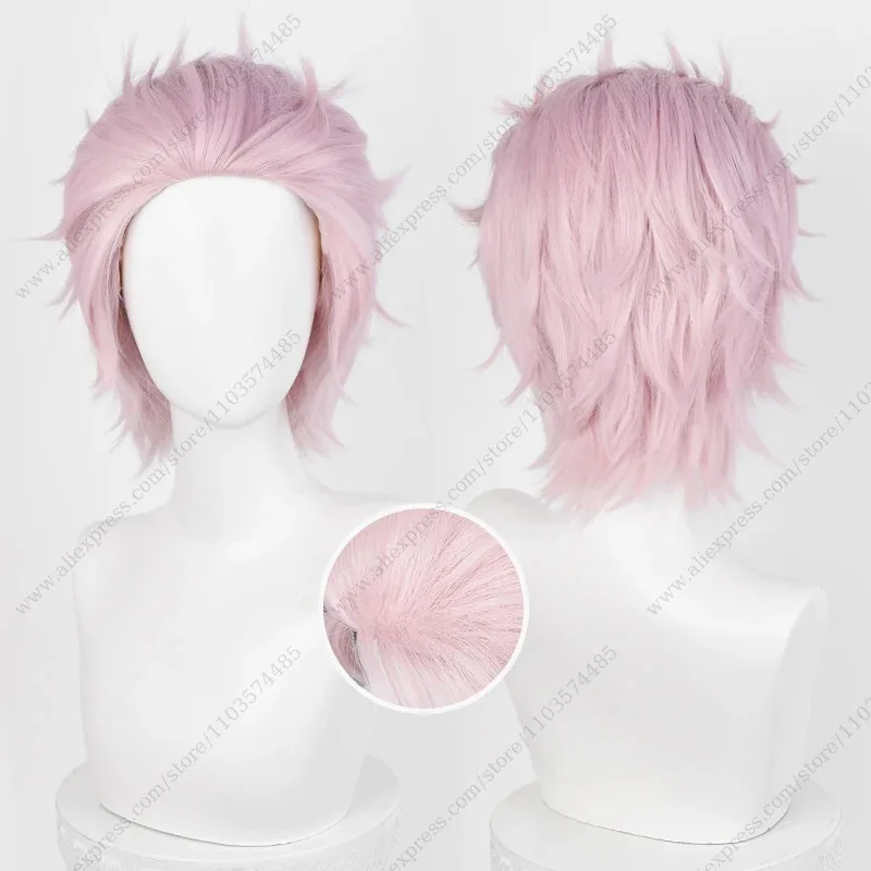2025 11 أنيمي ميتسوكي كيريو شعر مستعار تأثيري 32 سنتيمتر/40 سنتيمتر الوردي قصيرة مقاومة للحرارة الشعر الاصطناعية