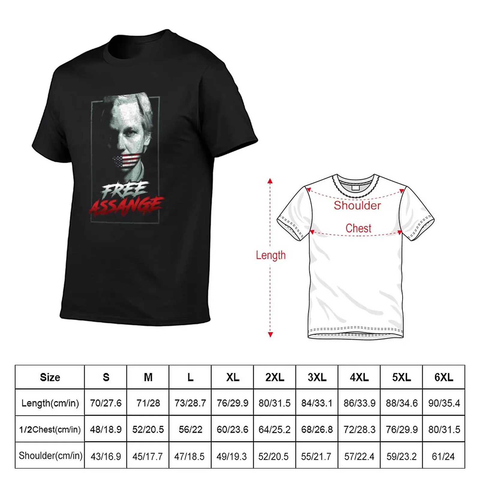 New JULIAN ASSANGE T-Shirt quick drying t-shirt graphics t shirt custom t shirt men t shirt