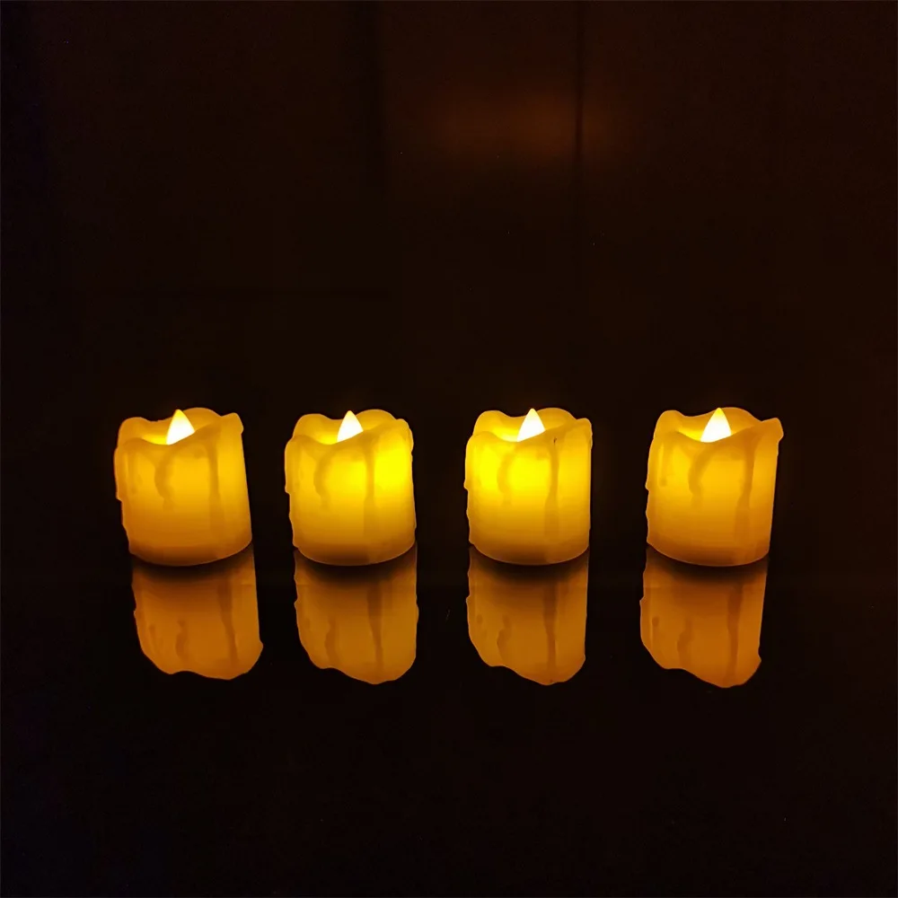 Imagem -04 - Cintilação Flameless Led Tealight Eletrônico Pequena Vela Luz para o Casamento Igreja Natal Mini Velas Luz Quente 12 Peças