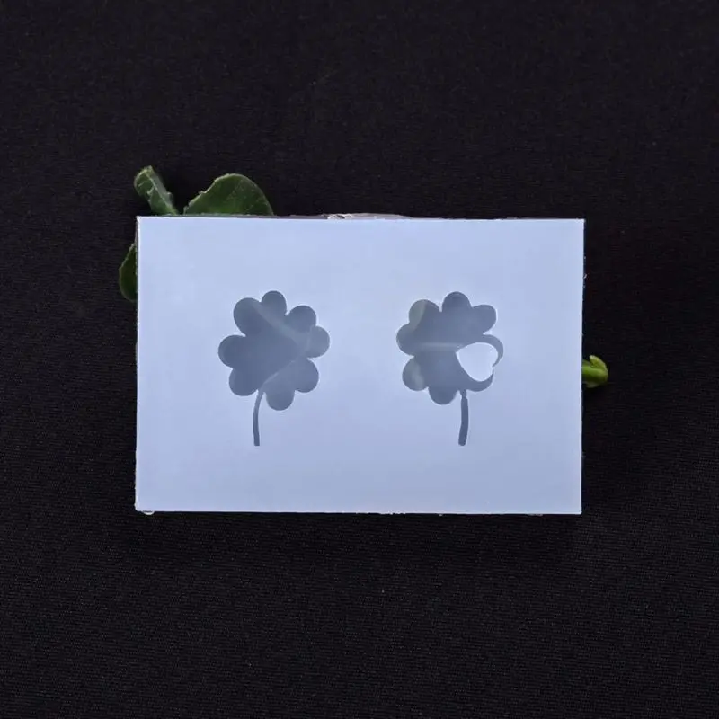 E15E Mini Lucky Four-leaf Clover Silicone Epoxy Resin UV Crafts Mold Creat