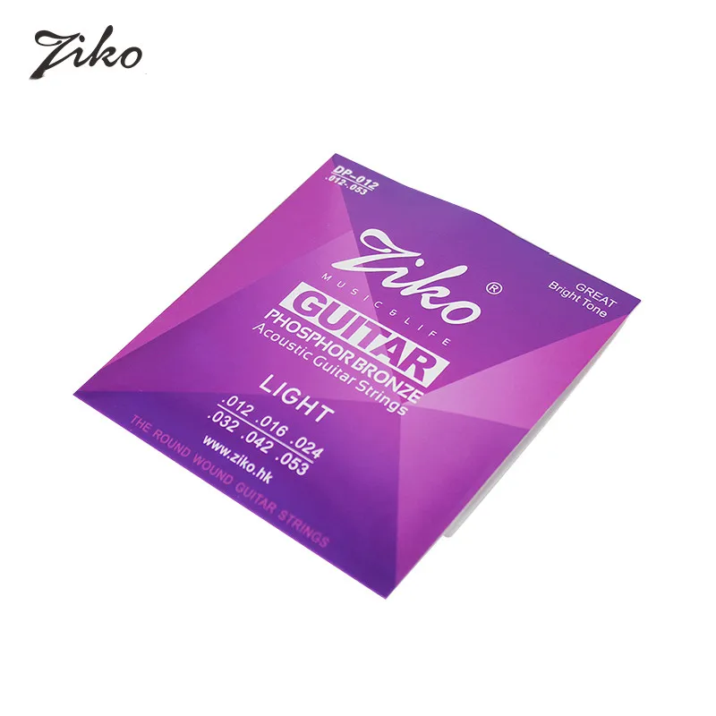 6Pcs Ziko Dp-010/11/12 Acoustic Guitar String Acoustic Folk Guitar Parts Accessories Brass Strings Super Light